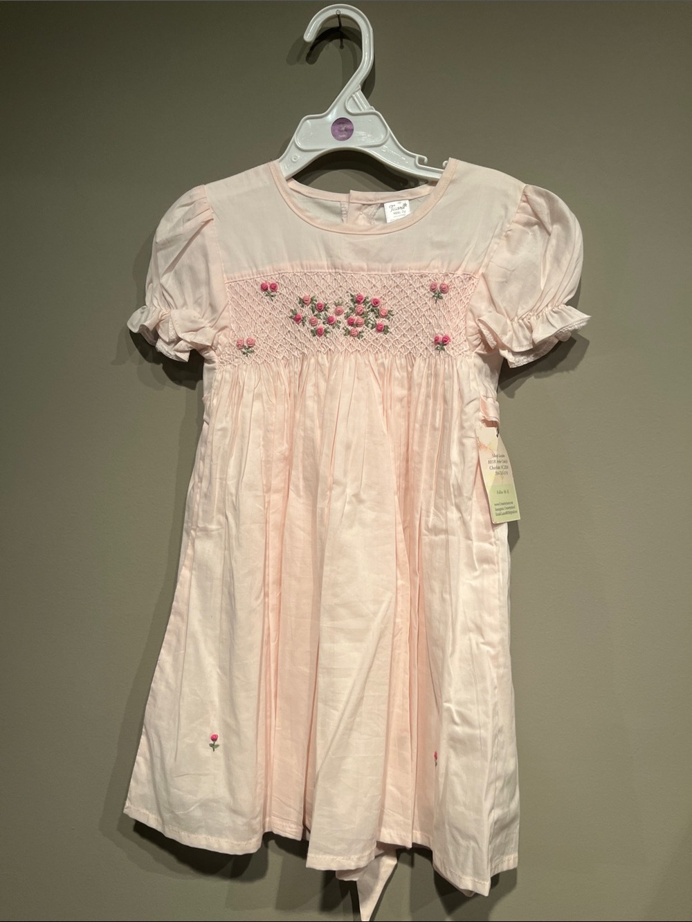Forever 21 Light Pink Smocked Floral Dress for Kids